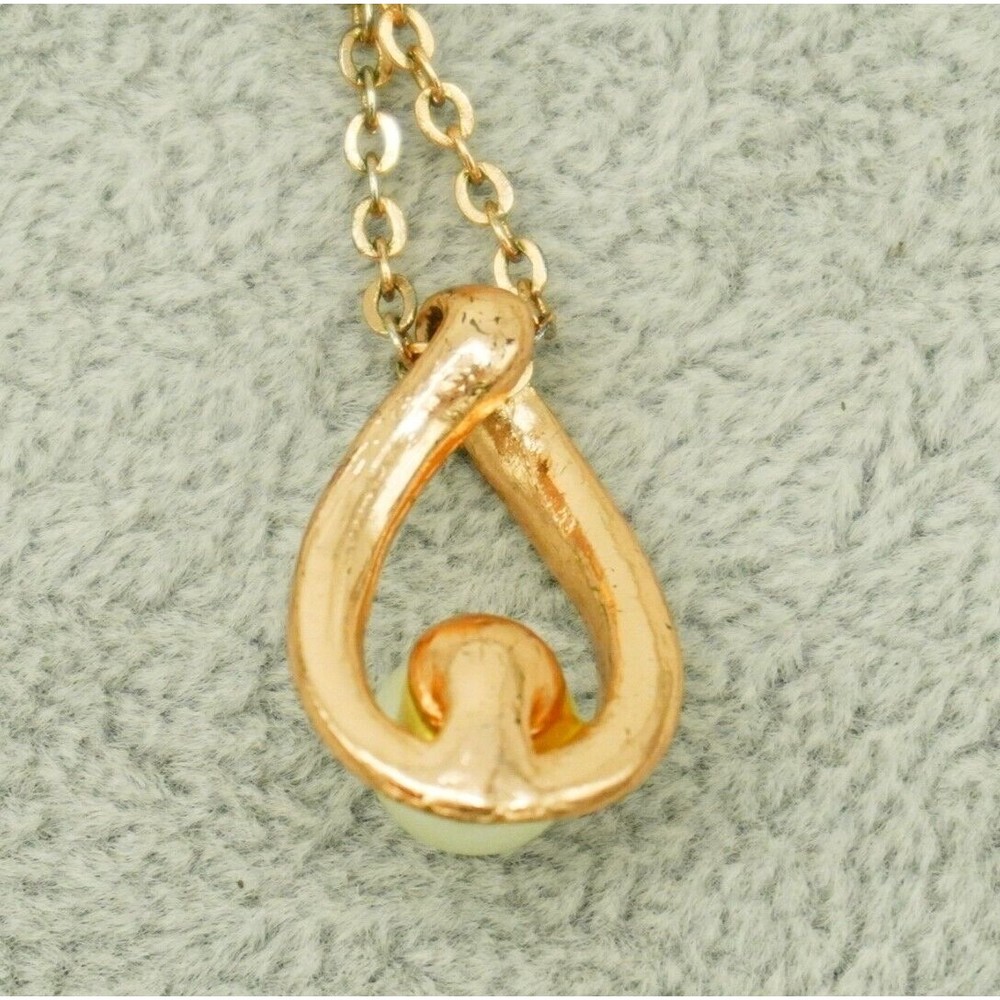 Premier Designs Forever Necklace Rose Gold Tone 16-19” W/ Faux Pearl Tear Drop - Picture 8 of 8